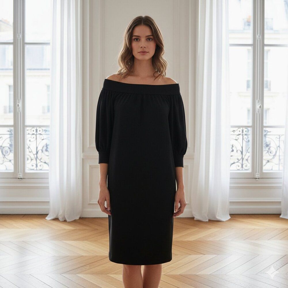 Strut & Bolt Pearl-Accent Black Shift Dress Size Small